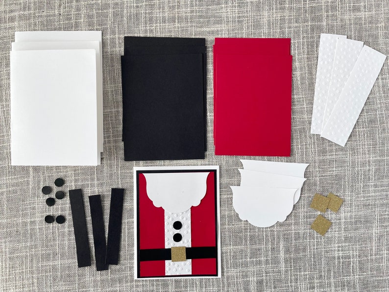 Christmas Card Kit, DIY Santa Card Kit, Santa Clause Card Set, Card Crafting Kit, Make Your Own Cards, DIY Christmas Cards, Holiday Card Kit image 2