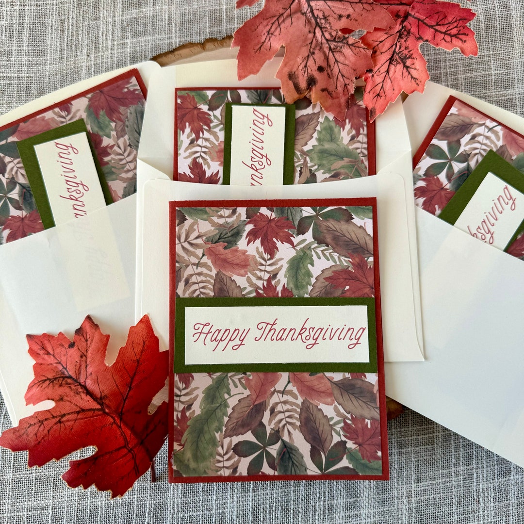 DIY Thanksgiving Card Kit: Fall Foliage, Handmade Cards - Etsy