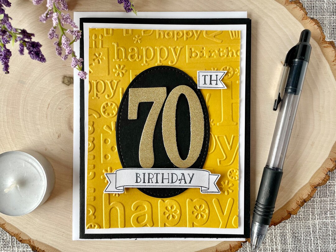 Personalized 70th Birthday Card, Handmade Age Card - Etsy