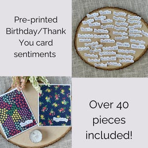 Precut Birthday & Thank You Card Sentiments: Scrapbook Greetings - Etsy