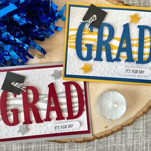 Customizable Graduation Card, Personalized Graduation Card, 2024 Grad Cards, Handmade Graduation Cards, School Color Cards, Graduation Gifts