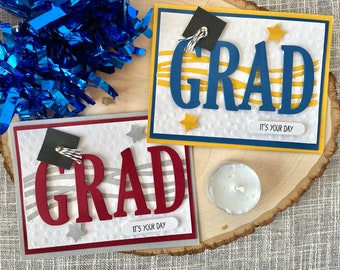 Customizable Graduation Card, Personalized Graduation Card, 2024 Grad Cards, Handmade Graduation Cards, School Color Cards, Graduation Gifts