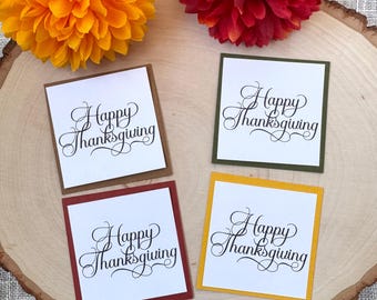 Matted Thanksgiving Card Sentiments, Thanksgiving Scrapbook Ephemera