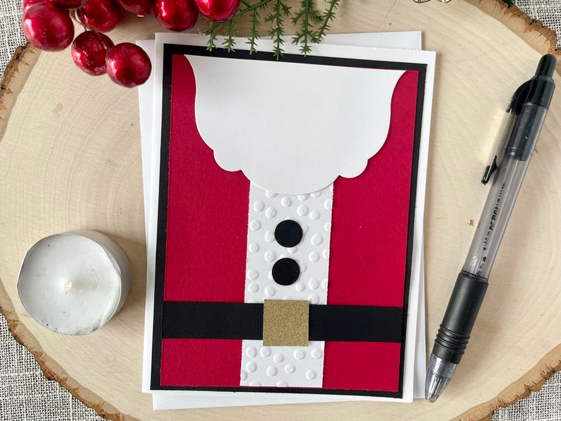 Christmas Card Kit, DIY Santa Card Kit, Santa Clause Card Set, Card Crafting Kit, Make Your Own Cards, DIY Christmas Cards, Holiday Card Kit image 1