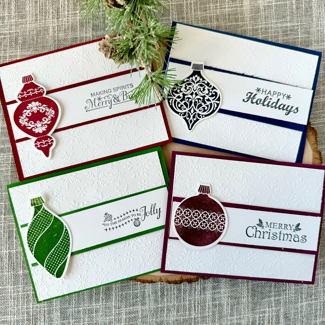 Christmas Ornament Card Kit, DIY Christmas Cards, Jewel Tone Christmas
