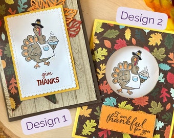 Thanksgiving Card Kit, DIY Thanksgiving Cards, Turkey Card Kit, Give Thanks Greeting Card, Thanksgiving Cards to Make, Stampin' UP Cards