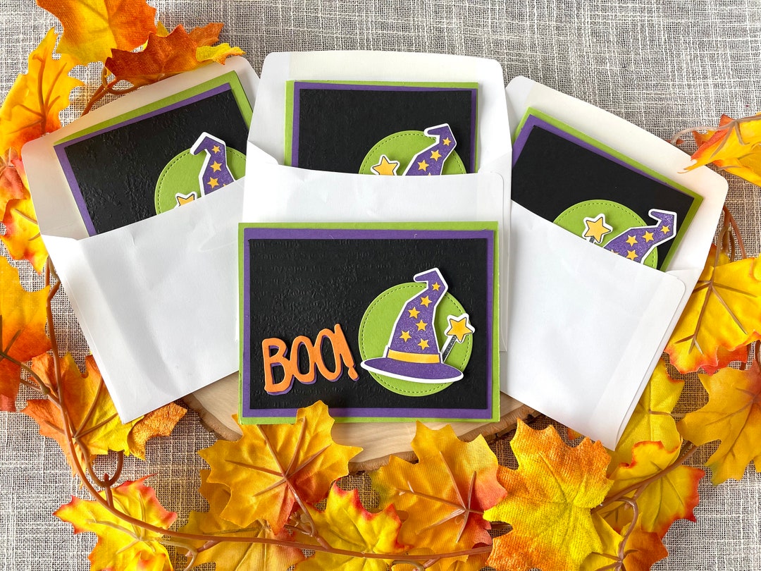 Halloween Card Kit, Witch Hat Card Kit, DIY Halloween Cards, Magic Wand