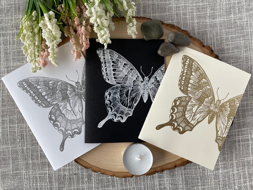 Embossed Butterfly Greeting Card Set: Handmade Stationery - Etsy