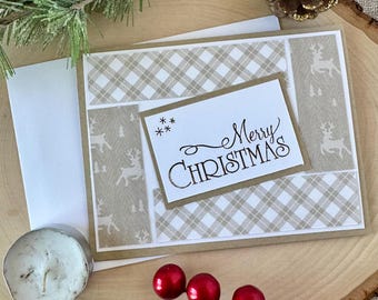 Rustic Christmas Card Kit, DIY Christmas Cards, Masculine Christmas Card, Reindeer Christmas Card, Christmas Card Kit, Stampin&#39; UP Cards