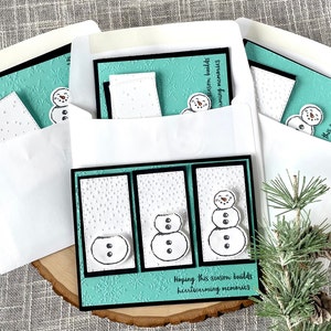 Snowman Christmas Card Kit, DIY Holiday Cards, Card Crafting Kit, Winter Greeting Card Kit, Snowman Holiday Cards, Stampin&#39; UP Cards