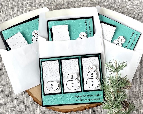 Snowman Christmas Card Kit, Holiday Card Crafting, Winter Paper Crafts
