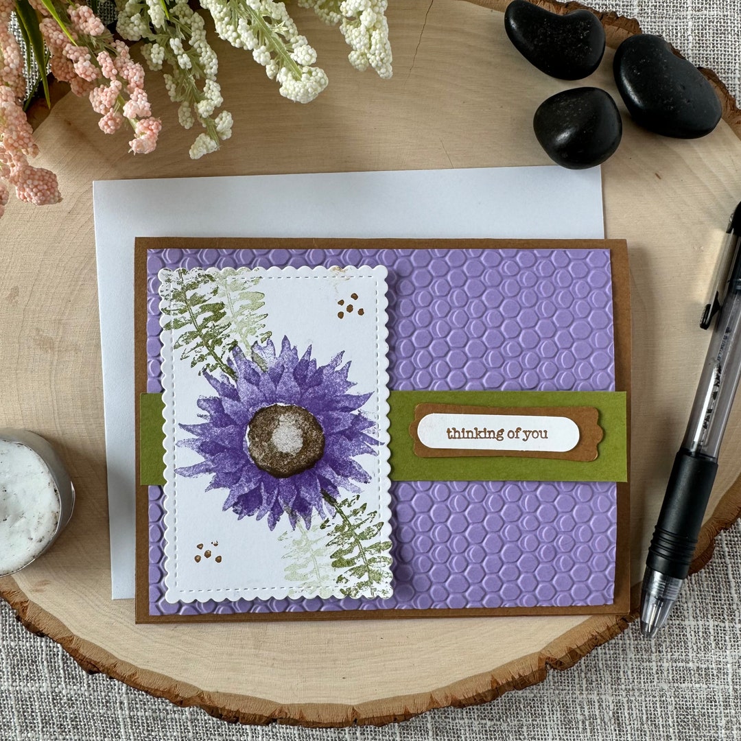 Purple Sunflower Card Kit: DIY Greeting Cards - Etsy