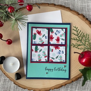 Winter Birthday Card Set, Winter Birthday Gifts, December Birthday Cards, January Birthday Cards, Mitten Cards, Stampin' Up Birthday Cards image 5