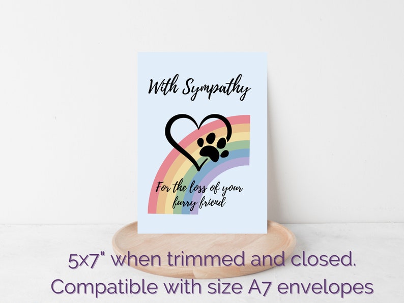 Pet Loss Sympathy Card Printable Sympathy Cards Cards for - Etsy