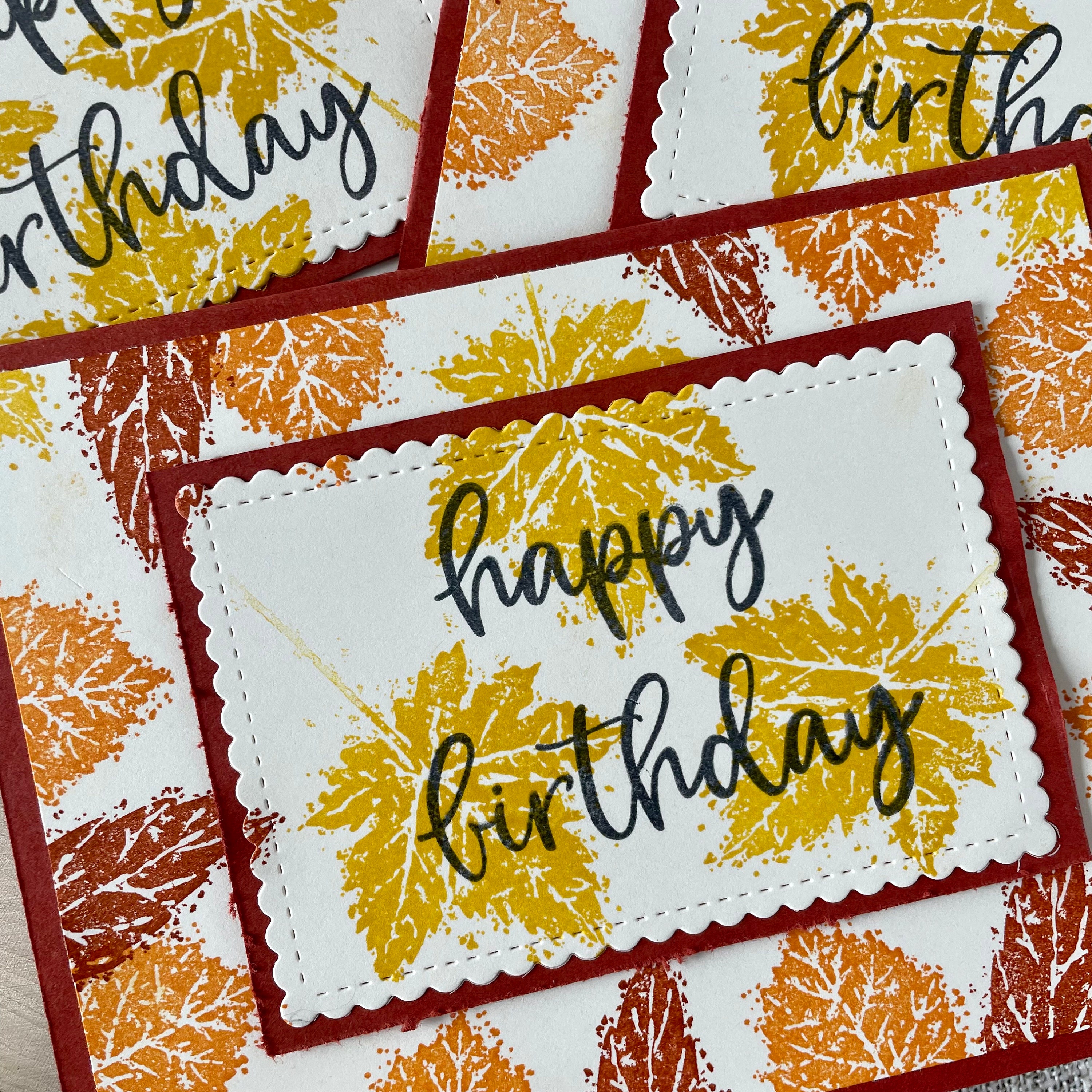 Fall Leaf Birthday Card Set - Handmade Stampin' UP! - Etsy