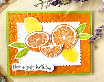 Orange Lemon Card Kit, Summer Card Kit, Summer Birthday Cards, Card Crafting Kit, Make Your Own Cards, DIY Summer Cards, All-Occasion Cards