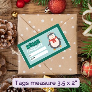 Penguin Christmas Tag Set Printable Christmas Tags Christmas - Etsy