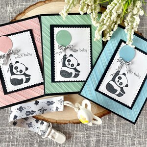 Gender Neutral Baby Shower Card, Panda Baby Shower Card, Unisex Baby Shower Gift, New Parent Gift, Baby Panda Gifts, Stampin' UP Cards image 7