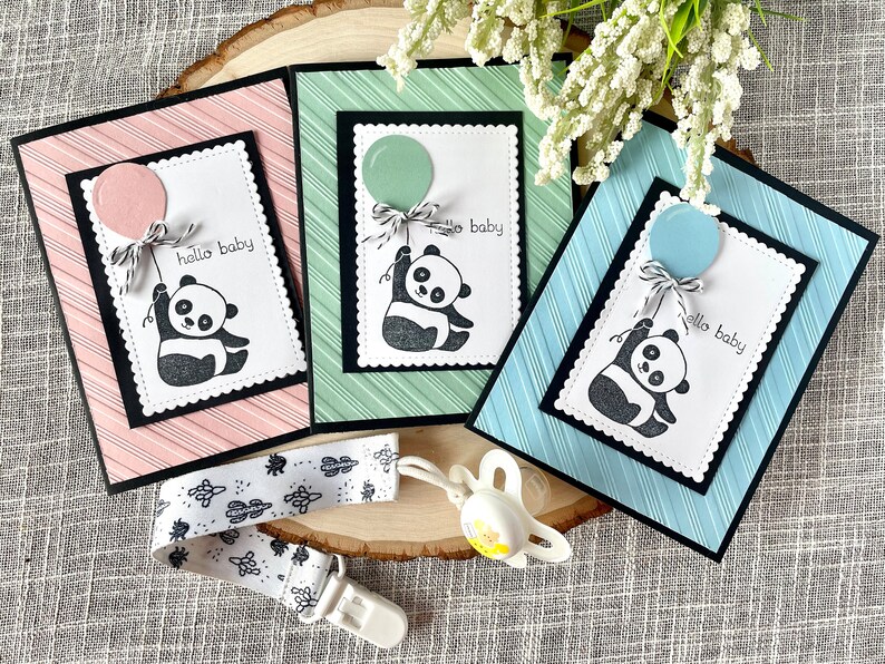 Gender Neutral Baby Shower Card, Panda Baby Shower Card, Unisex Baby Shower Gift, New Parent Gift, Baby Panda Gifts, Stampin' UP Cards image 7