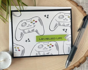 Video Game Birthday Card, Cards for Gamers, Leveled Up Birthday Card, Game Controller Birthday Card, Gifts for Gamers, Stampin' UP Cards