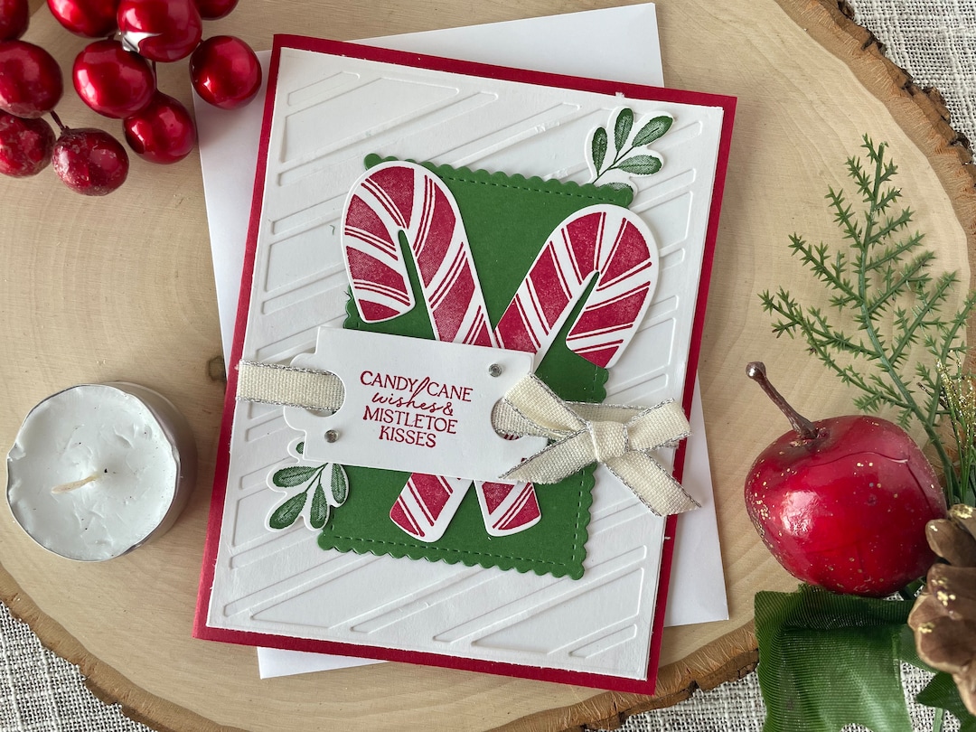 Candy Cane Christmas Card Kit, DIY Christmas Cards, Card Crafting Kit