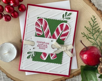 Candy Cane Christmas Card Kit, DIY Christmas Cards, Card Crafting Kit, Make Your Own Cards, Candy Cane Holiday Cards, Stampin' UP Card Kit