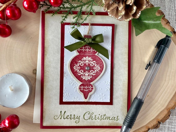 Vintage Ornament Christmas Card Kit, DIY Holiday Cards