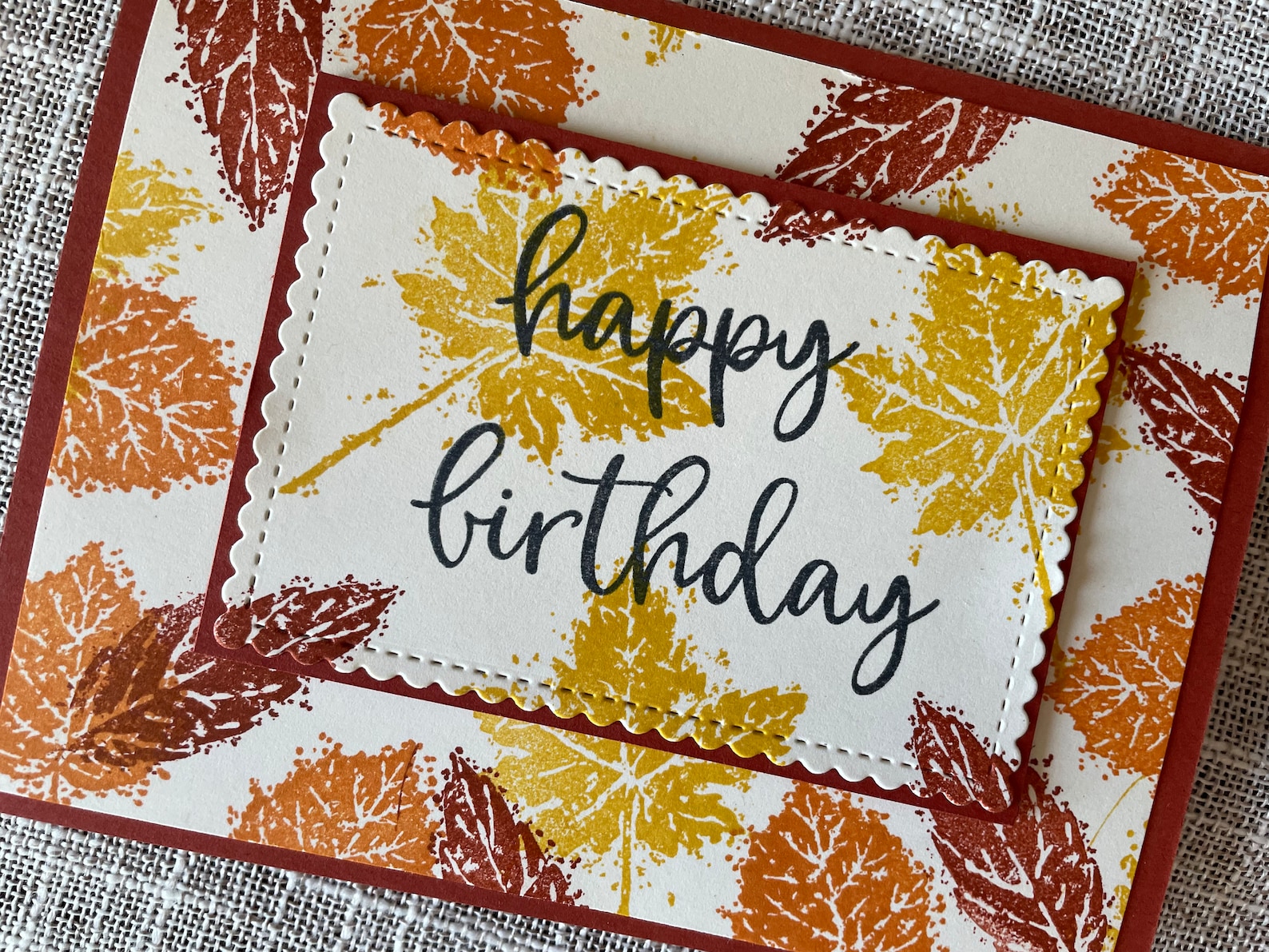 Leaf Themed Birthday Card Set Fall Birthday Cards Autumn - Etsy
