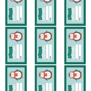 Penguin Christmas Tag Set Printable Christmas Tags Christmas - Etsy