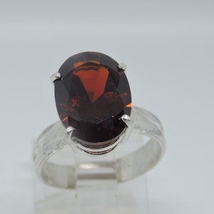 Garnet LC Solitaire Ring