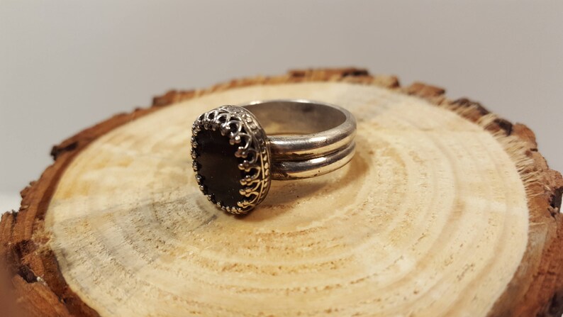 Onix square stone in bezel and Silver 925 band