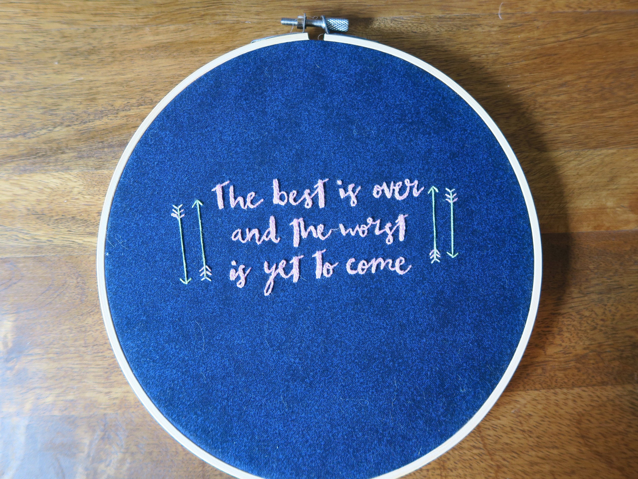 The Best is Over HANDMADE Embroidery Paramore Lyrics Vegan Wall