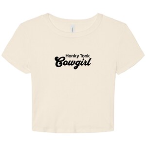 Honky Tonk Cowgirl Baby Tee - Women's Crop Top