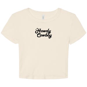 Howdy Cowboy Baby Tee - Women's Cowgirl Crop Top