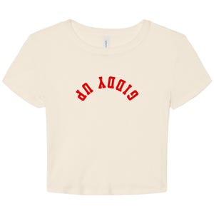 GIDDY UP Upside Down Baby Tee - Women's Crop Top