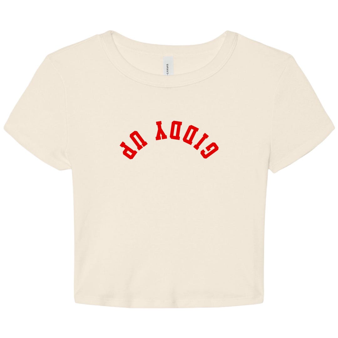 GIDDY UP Upside Down Baby Tee | Western Apparel | Cowgirl Crop Top ...