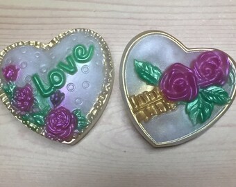 Heart soaps. Dimensional Soap. Dimensional Heart soap. For Valentine's Day or Mother's Day. Two different styles: LOVE and Flowers.