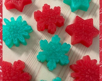 Snowflake Soaps. Small-sized soap. Christmas soap. Snowflake soap. Winter soap. Handmade gift.