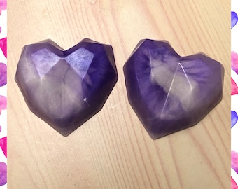 Heart-Shaped Diamond soaps, multicolored. With Valentine's Day Cards. Heart soap. Diamond soap. Medium size.