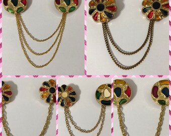 Vintage Brooch-Pin with Metallic Buttons of your choice (for woman)