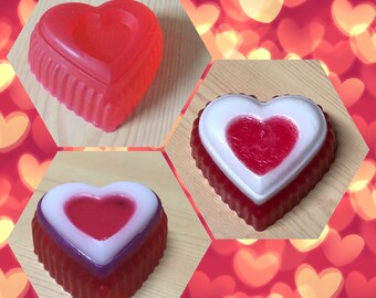Heart cake-shaped soap. Valentine's Day soap. Heart soap. Cake soap. Heart Cake soaps (single-color or multicolored)