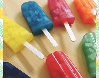 Popsicle soaps with chunks. Popsicle soaps. Popsicle with chunks. Summer soap.