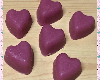 Small Sugar soaps in Heart Shape [For Valentine’s Day] (pkg of 2 soaps). Small soap. Sugar soap. Heart soap. Valentines soap.
