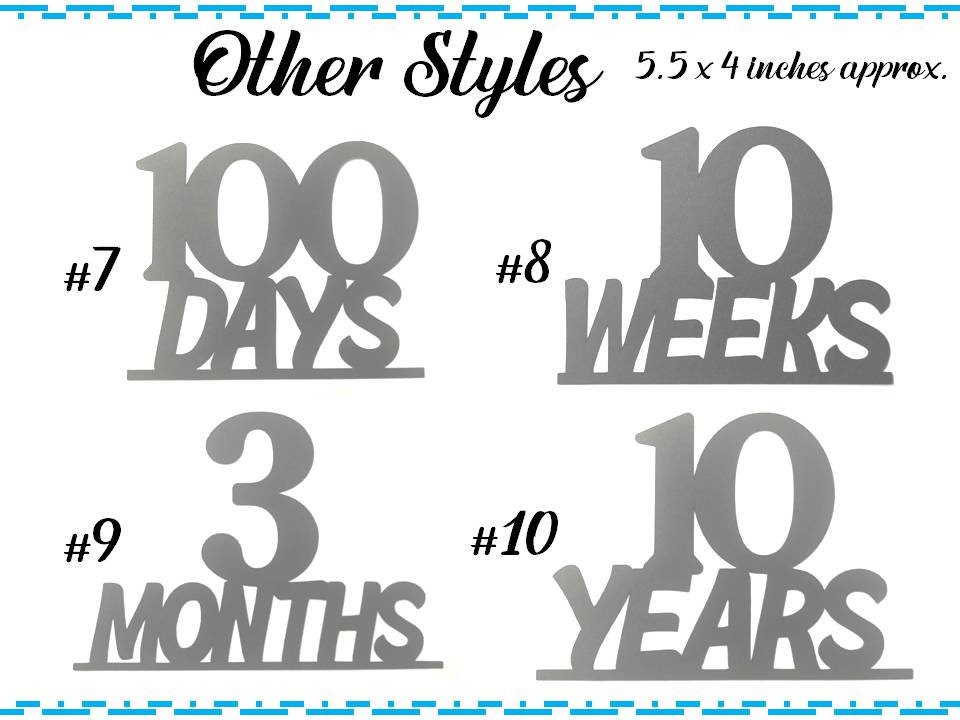 Week Topper Number Cake Toppers. Two Sizes. From One to Four-digit Numbers. Numbers ...