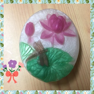 Dragonfly and Flowers Soap (Dimensional Soap). Gift for Mother&#39;s Day.  Birthday soap. Dragonfly soap. Flower soap. Handmade gift.