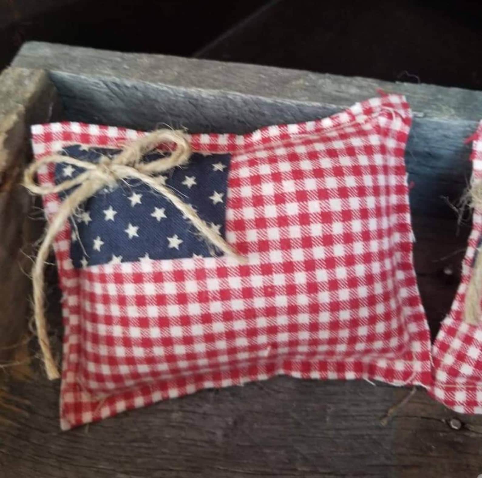 Plaid Check Americana Patriotic Flag Bowl Fillers Pillow - Etsy