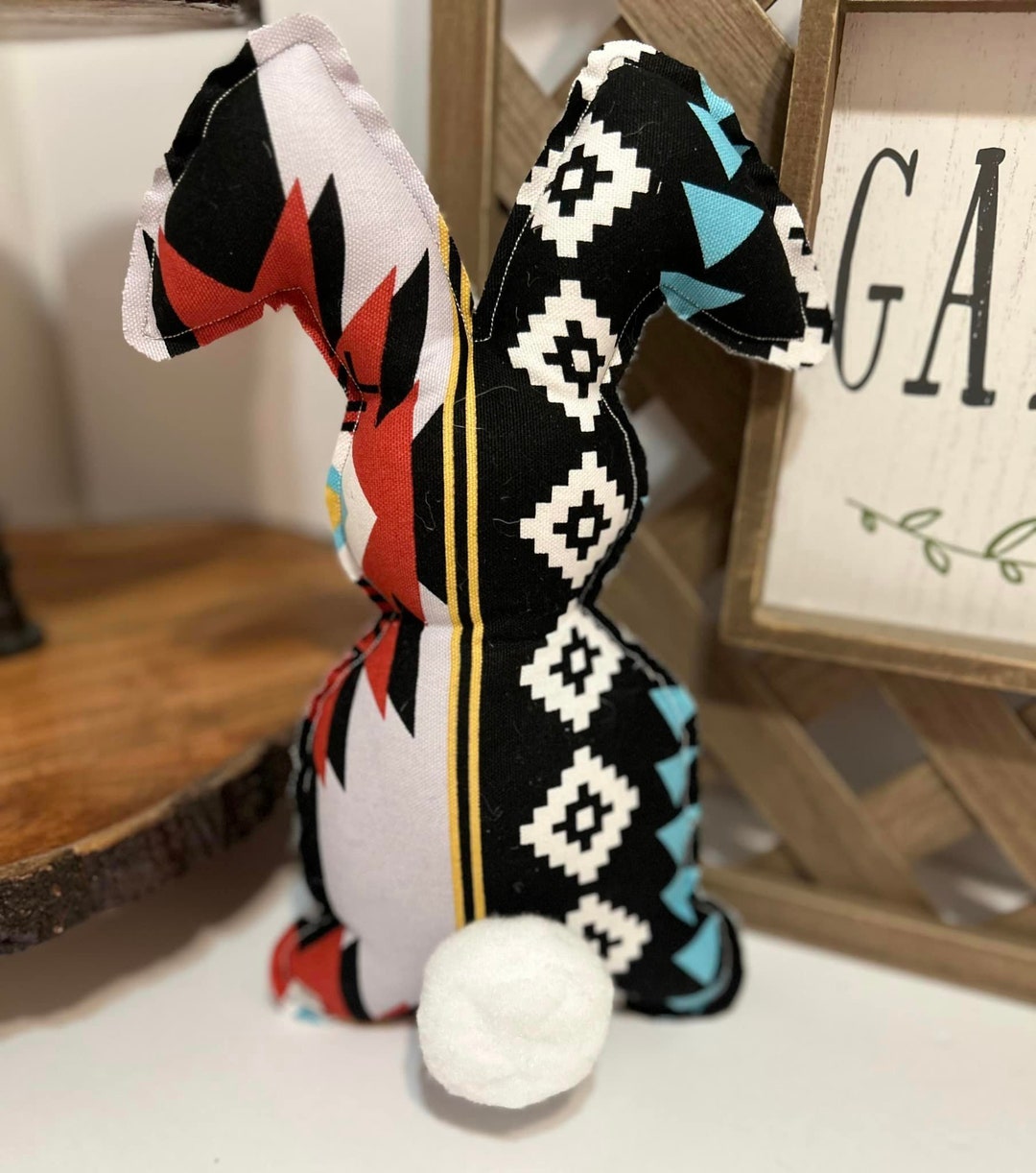 Aztec Southwestern Fabric Bunny, Easter Bunny, Shabby Chic Bunny, Boho