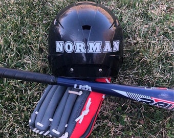 Custom Baseball Helmet Decal, Name Decal, Baseball Decal, Baseball Bat Decal, DIY