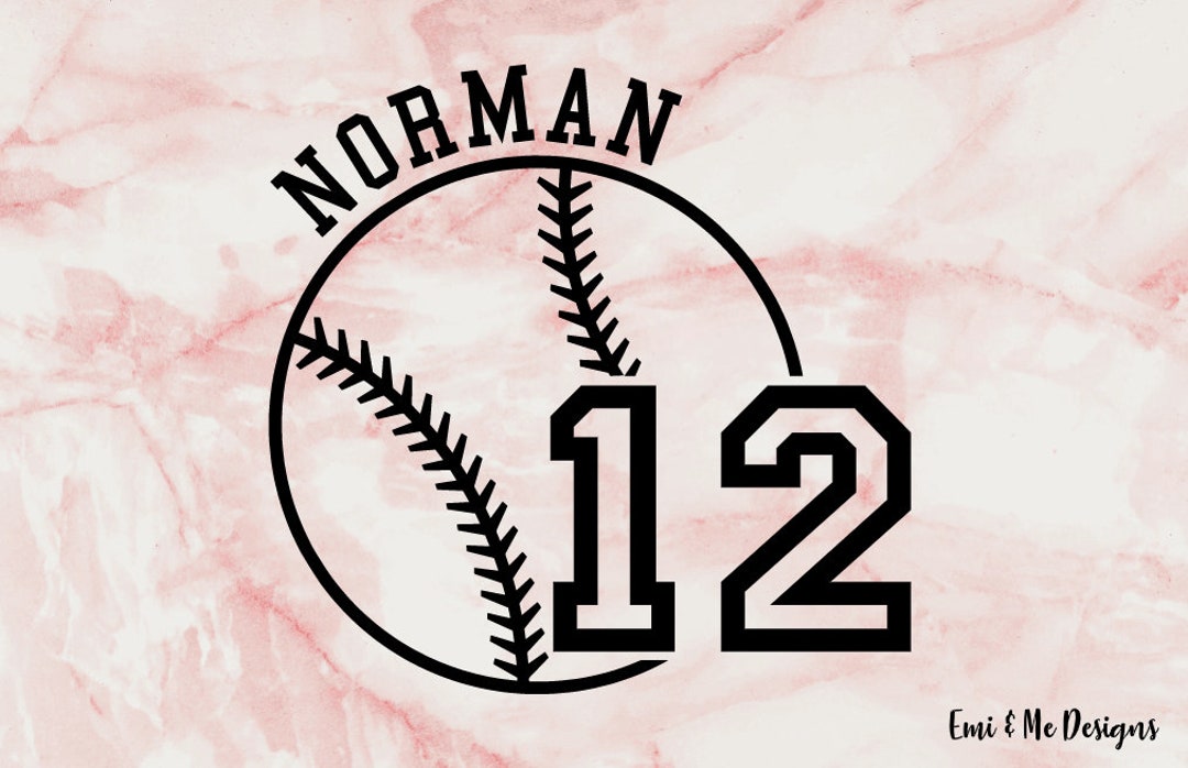 Custom Baseball Decal With Name and Number, Team Baseball Decal