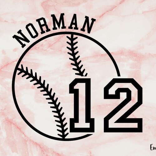 Custom Baseball Decal With Name or Number Baseball Helmet Etsy